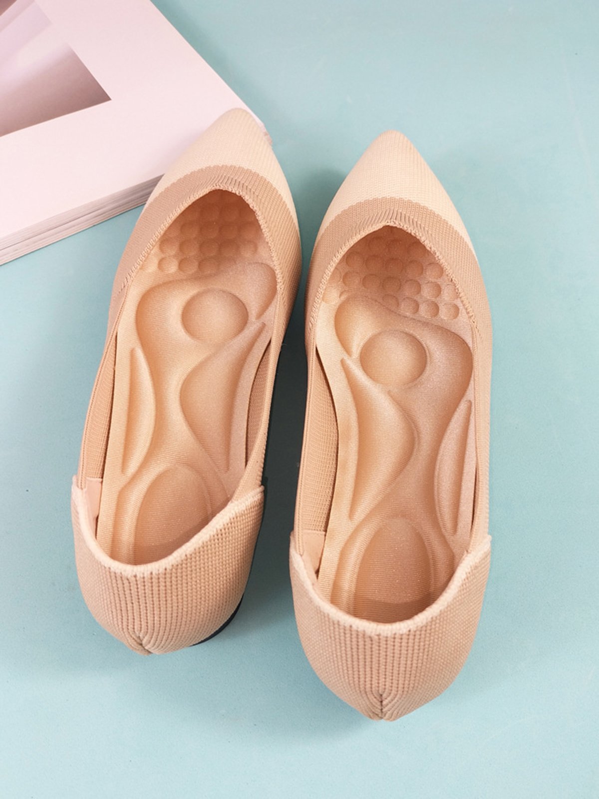 Urban Color Block Breathable Slip On Low Heel Shallow Shoes