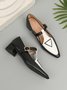 Urban Color Block Non-Slip Adjustable Buckle Low Heel T-Strap