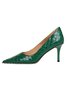 Urban Geometric Height Increasing Slip On Block Heel Shallow Shoes Metal