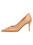 Urban Geometric Height Increasing Slip On Block Heel Shallow Shoes Metal