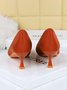 Urban Plain Non-Slip Slip On High Heel Shallow Shoes