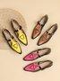 Urban Color Block Non-Slip Adjustable Buckle Low Heel T-Strap