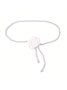 Elegant Camellia Flower Waist Chain Faux Pearls Necklace