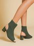 Urban Plain Breathable Slip On Block Heel Sandals Boots Hollow Out