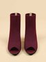 Urban Plain Breathable Slip On Block Heel Sandals Boots Hollow Out