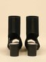 Urban Plain Breathable Slip On Block Heel Sandals Boots Hollow Out