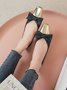 Elegant Color Block Non-Slip Slip On Low Heel Shallow Shoes Bow