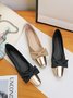 Elegant Color Block Non-Slip Slip On Low Heel Shallow Shoes Bow