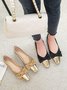 Elegant Color Block Non-Slip Slip On Low Heel Shallow Shoes Bow