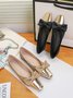 Elegant Color Block Non-Slip Slip On Low Heel Shallow Shoes Bow